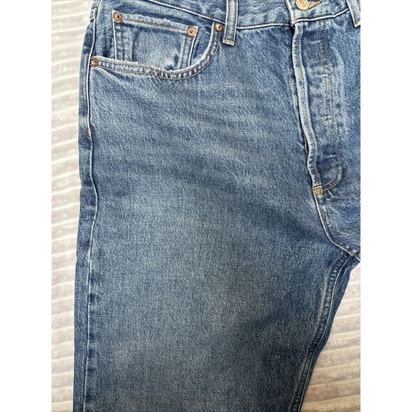 Womens Agolde Kelly Blue Denim High-rise Straight Leg jeans, size 30 Button Fly - Picture 6 of 16